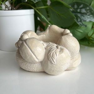 Vintage Sculptural Fruit Candle Holder Decor